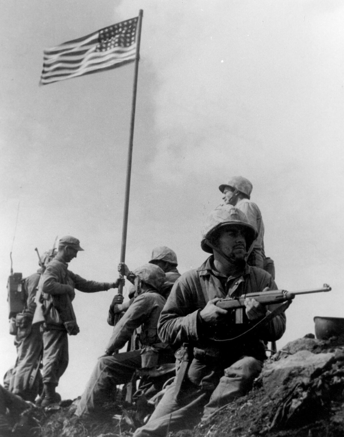 Raising the First Flag on Iwo Jima by SSgt. Louis R. Lowery